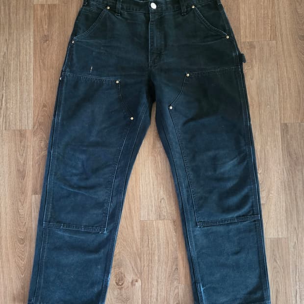 USA MADE 칼하트 더블니 블랙 34