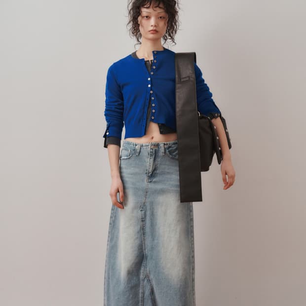 플리즈프로젝트 맥시 데님 스커트 블루 2