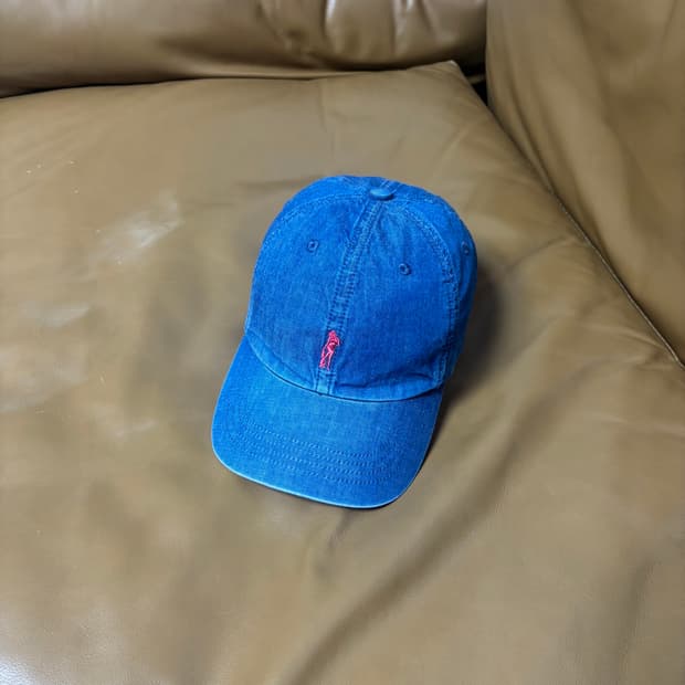 히스테릭글래머 6패널 볼캡 모자 워시드 데님