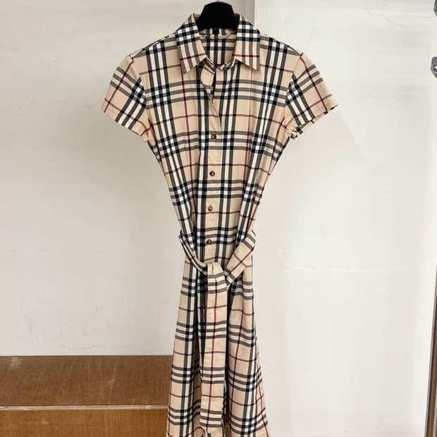 버버리 노바 체크 셔츠 반팔 원피스