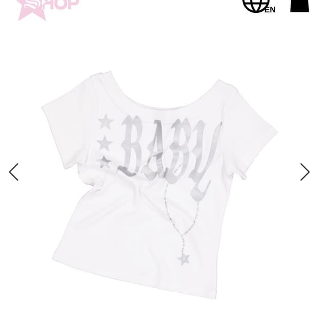 setupexe baby wide neck top white