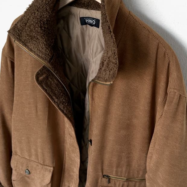 Cord fabric stand collar utility mid coa