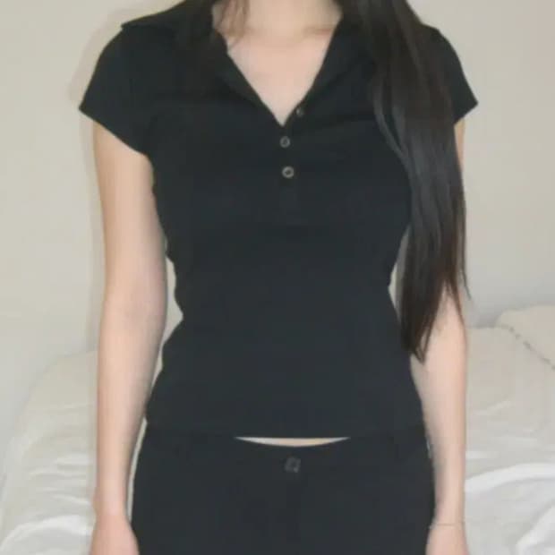 이즈이즈 fit collar t-shirt 카라티 블랙