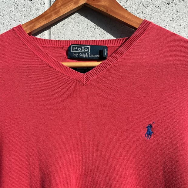 빈티지 폴로 랄프로렌 브이넥 니트