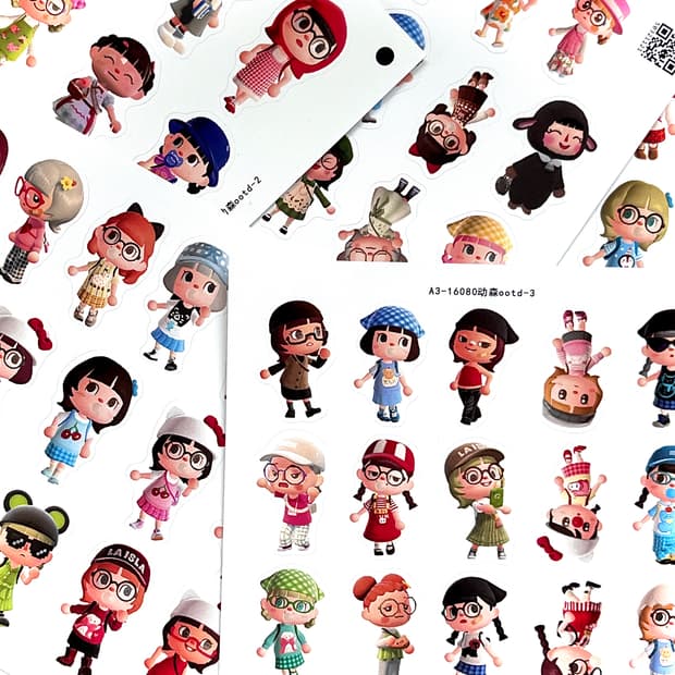 동물의숲 사람주민 스티커 5장