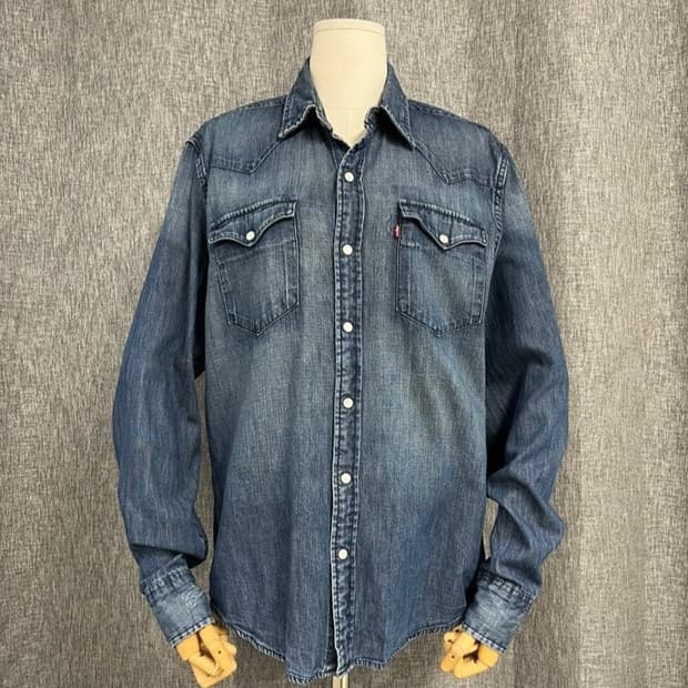 리바이스 웨스턴 스냅 데님 셔츠/#3572
