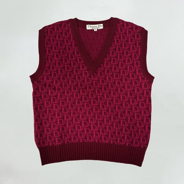 디올 아카이브 오블리크  로고 니트 베스트