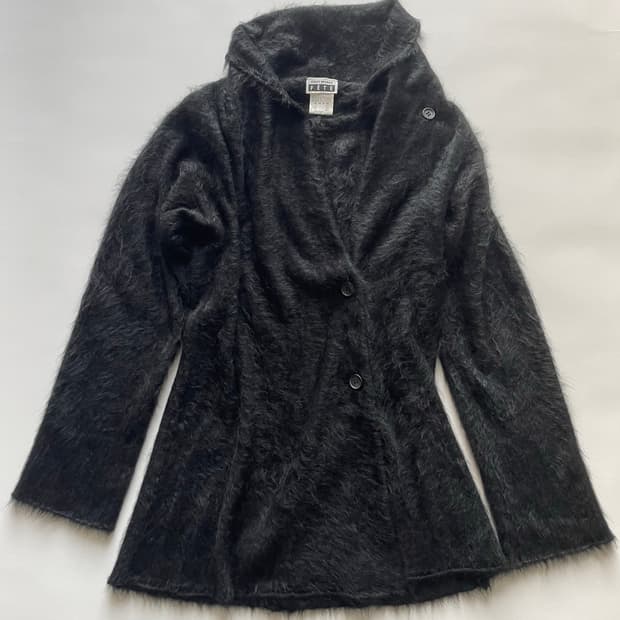 이세이미야케 캐시미어100 블랙 가디건 코트