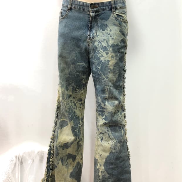 grunge washed denim pants