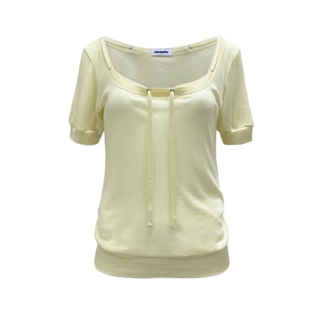 체메씨 LOW-NECK STRAP TOP (YELLOW)