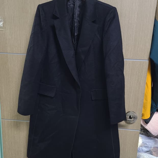 캐시미어100 블랙코트 지블링 코트 이태리원단