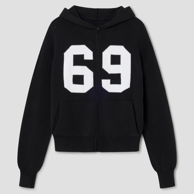 [XS,S]기마구아스 69 니트 후드 집업/블랙