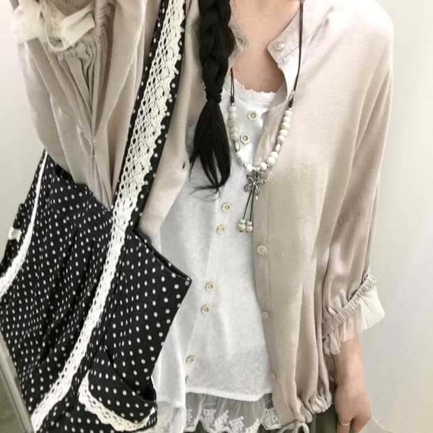Lace Cuff Loose Fit Blouse