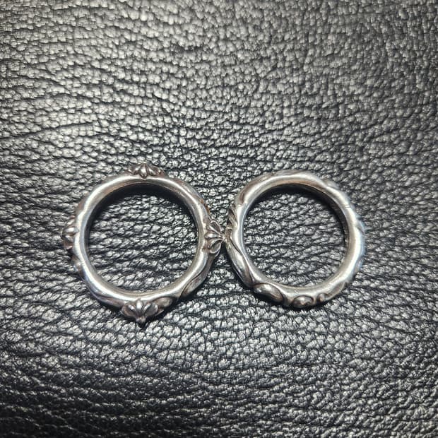 정품 크롬하츠 플로랄&스크롤 반지