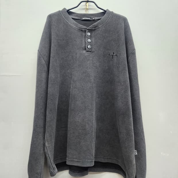 낫포너드 로고 와플 소매디테일 헨리넥 롱슬리브 XL(2XL)