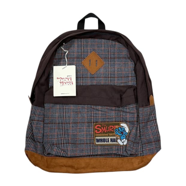빈티지 홀하우스 스머프 체크 Y2K 백팩 가방