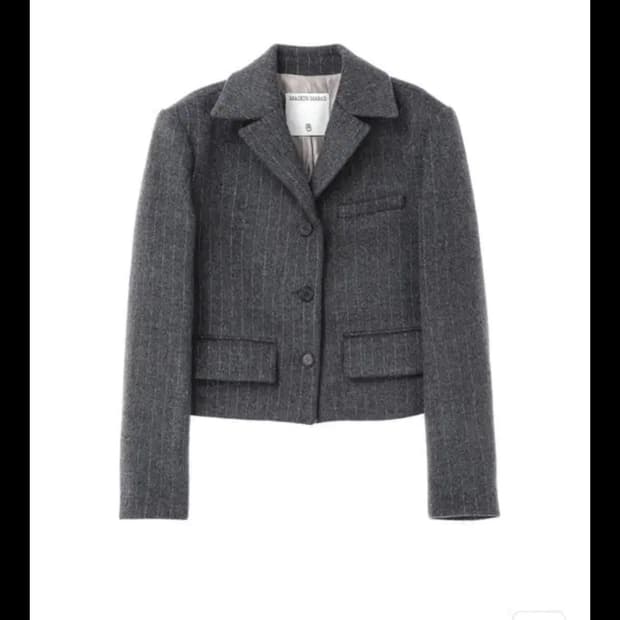 메종마레 크롭 울 자켓 그레이