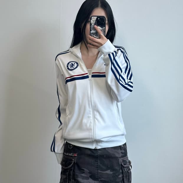 아디다스 첼시 대장급 화이트 트랙탑 져지