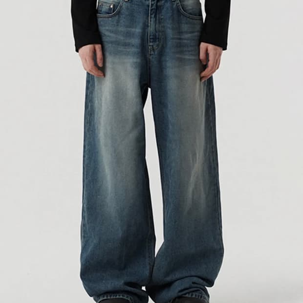 (L) DNSR 시그니처 와이드 데님 블루