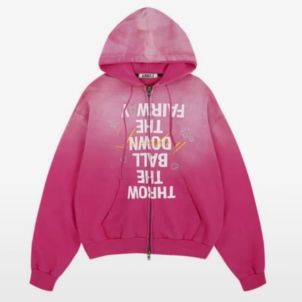 그레일즈 핑크 후드집업 