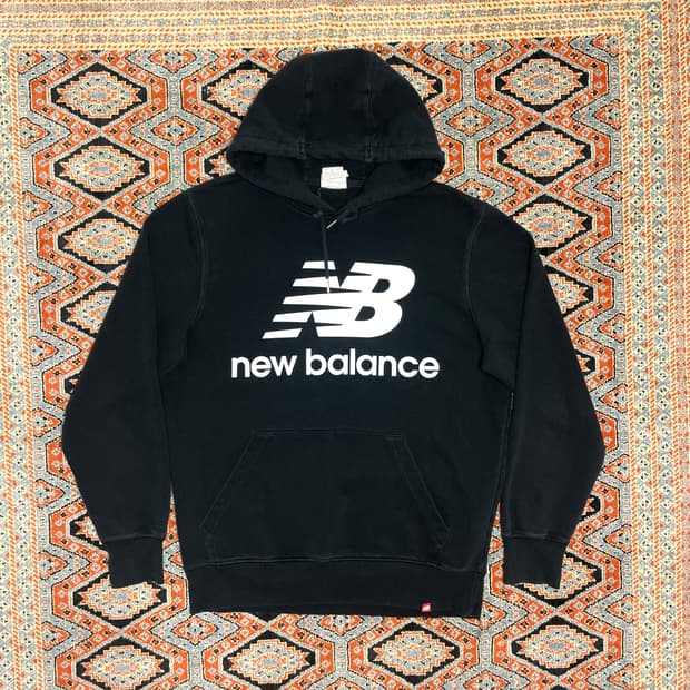 뉴발란스 시그니처로고 블랙 후드티셔츠 남성L