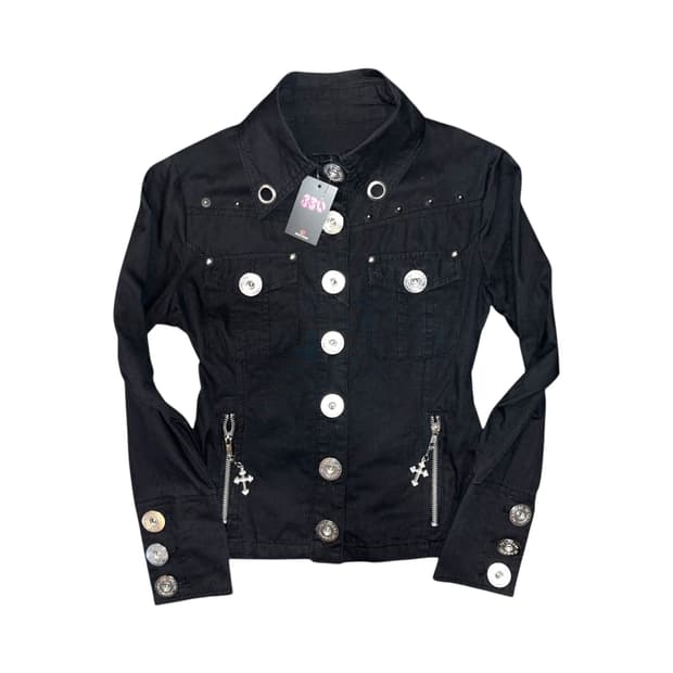 d.i.a 다이아 십자참 자수 스터드 자켓 갸루y2k펑크