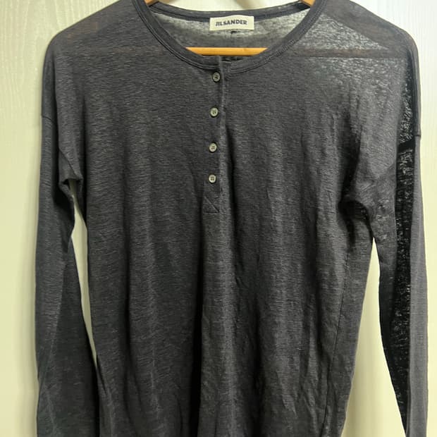 질샌더 린넨헨리넥 셔츠 