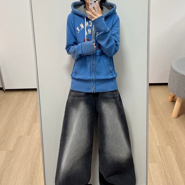 아베크롬비 자수로고 소라 후드집업