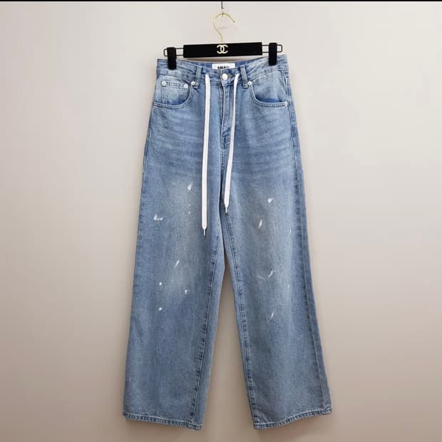 MM6 메종마르지엘라 페인트 디테일 와이드 데님 팬츠 36 사이즈