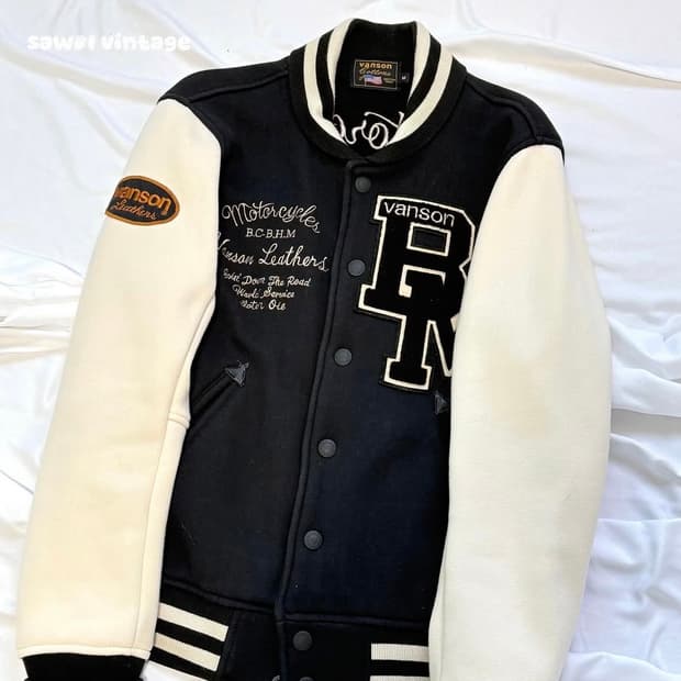 밴슨 모터사이클 바시티 자켓