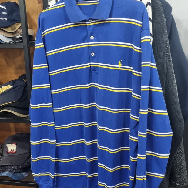 레트로 두산 90's Polo 스트라이프 남성용 카라티 105적당