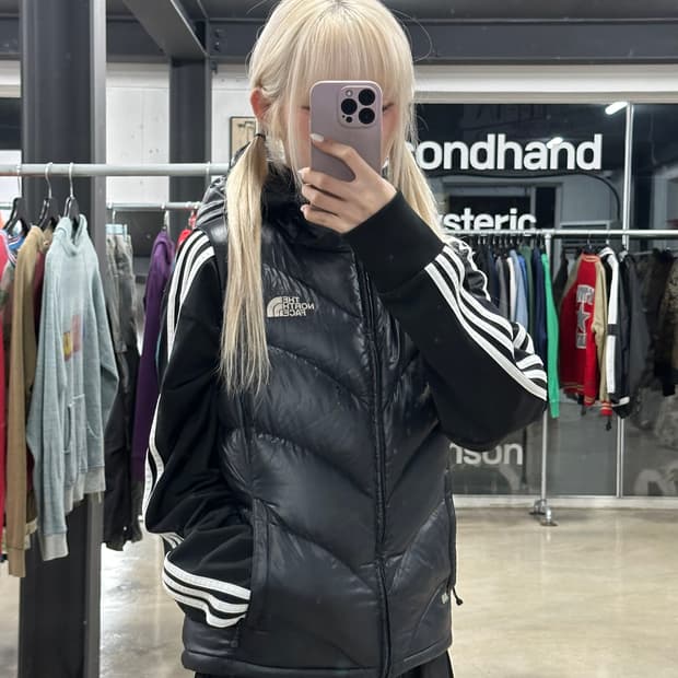 노스페이스 패딩 조끼 블랙