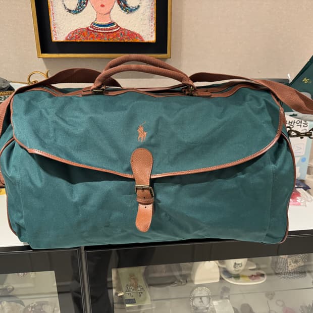 (미사용) polo폴로 랄프로렌  그린  초록 캔버스 보스턴백 헬스가방 