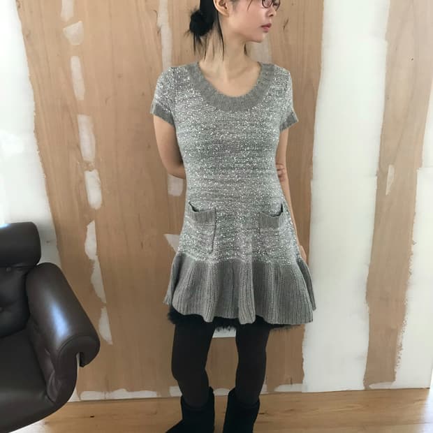 vintage grey pocket one-piece