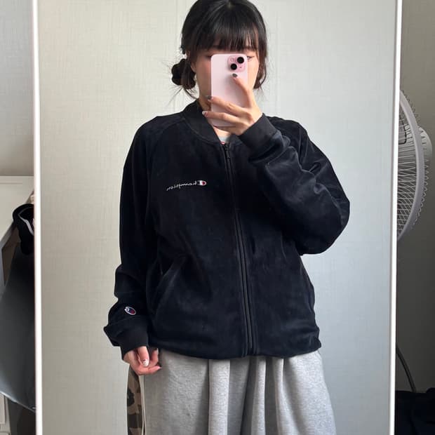 무배)챔피온 벨벳 자켓 블루종 M