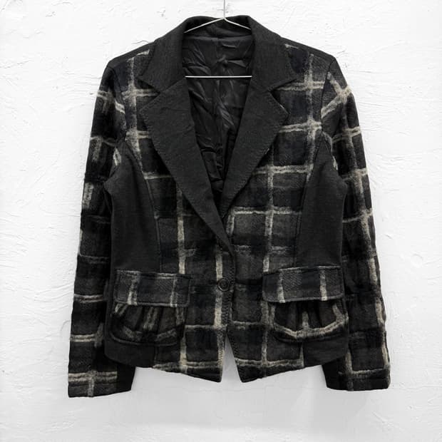 JPN 체크 울 자켓