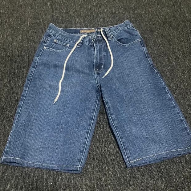 빈티지 스트링 데님 버뮤다 팬츠