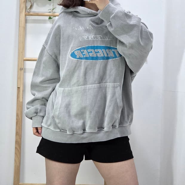 [프립]F/트리거 피그먼트 워싱 후드티