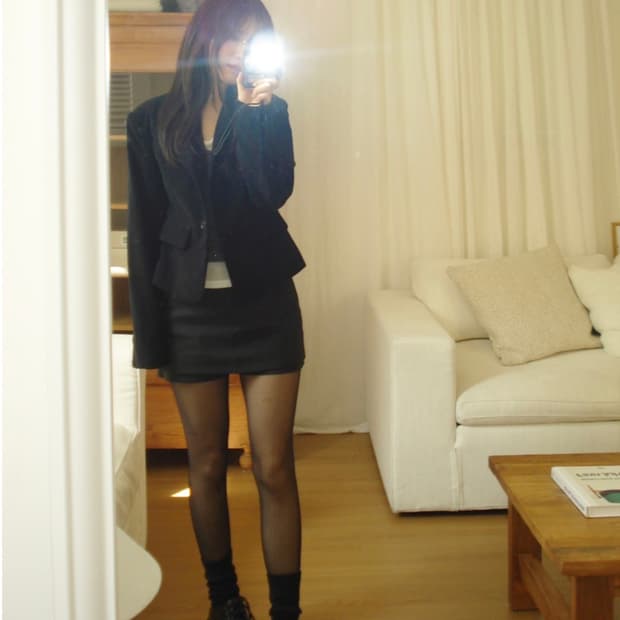 아워캐비넷 bitter skirt pants 블랙