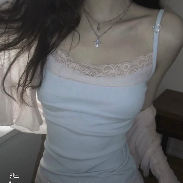 새상품]잔느 하트드롭 레이스 하트큐빅 민트 나시 리즈리사트랄라라히메갸루