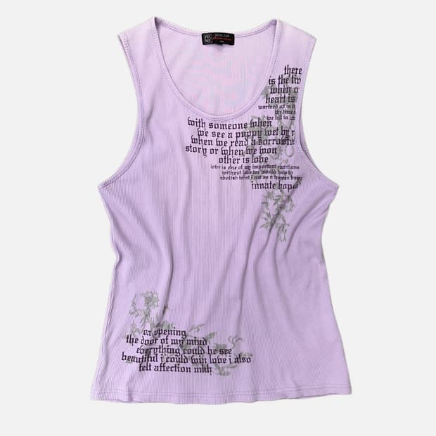 punk lettering ribbed sleeveless