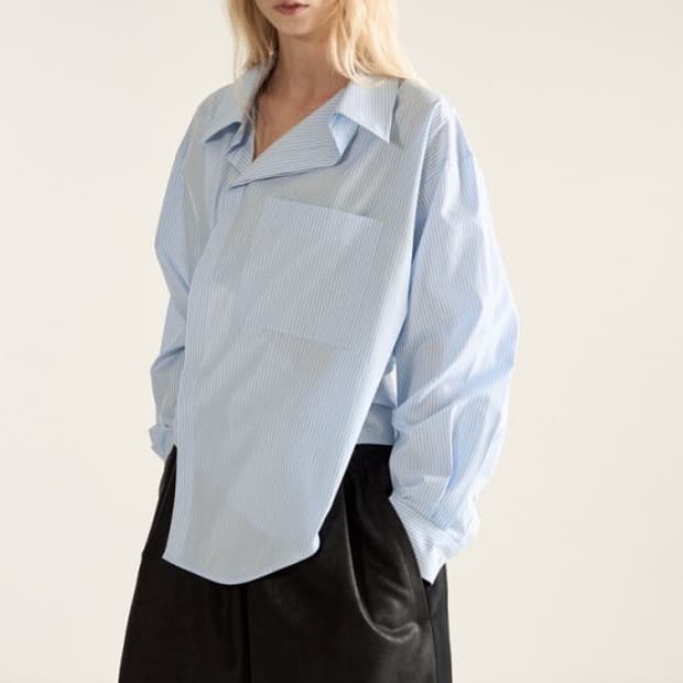 시스템25 2way 언발란스 스트라이프 셔츠