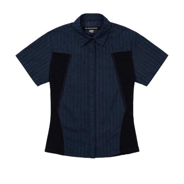 웰빙익스프레스 Half Sleeve Hiking Shirt Navy 