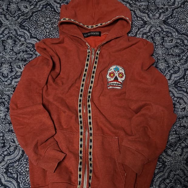 soulsmania 스컬 자수 후드 집업 m