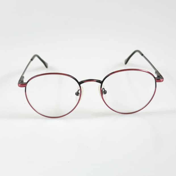 90s 유럽제 핑크 블랙 투톤 슬림 라운드 빈티지 안경