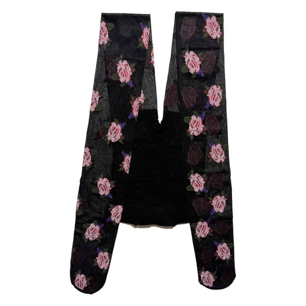 3매 새상품 플라워 30데니아 팬티스타킹 (블랙)