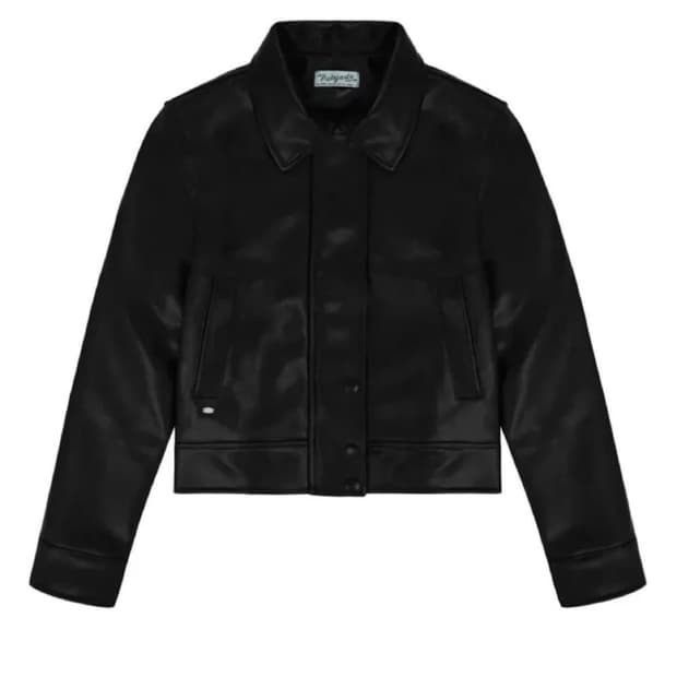 페일제이드 댄디레더 패디드 크롭 자켓/점퍼 블랙