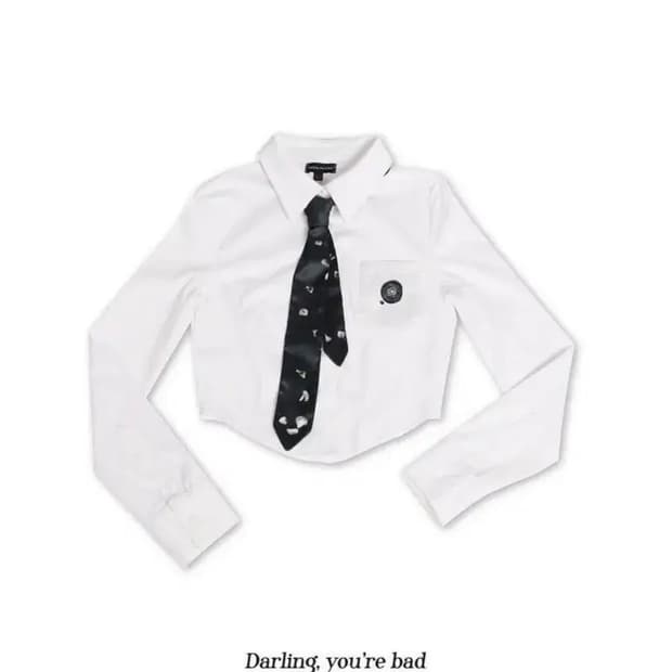 (구합니다) 달링유어배드 rose symbol crop shirt