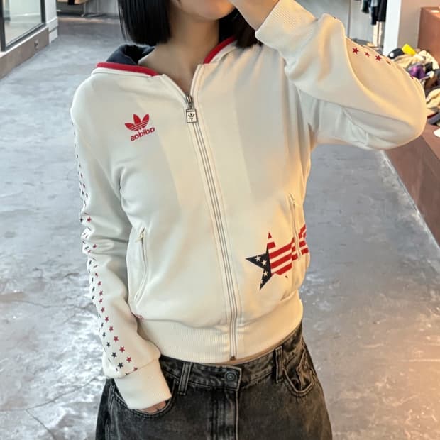 아디다스 USA 성조기 후드 져지