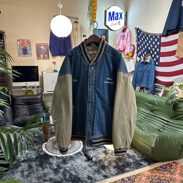 90s 웨어가드 데님 바시티 자켓